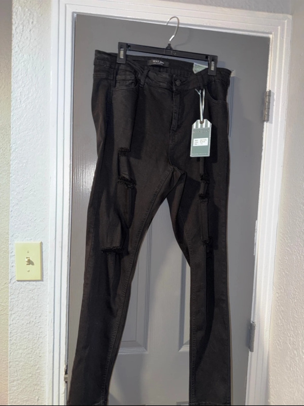 Wax Jean High Rise Black Distressed Skinny Jeans